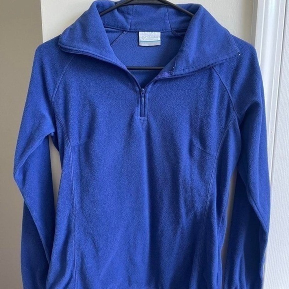 Columbia Fleece Pullover Womens Small Blue Quarter Zip